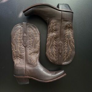 Old West Brown Heeled Boots